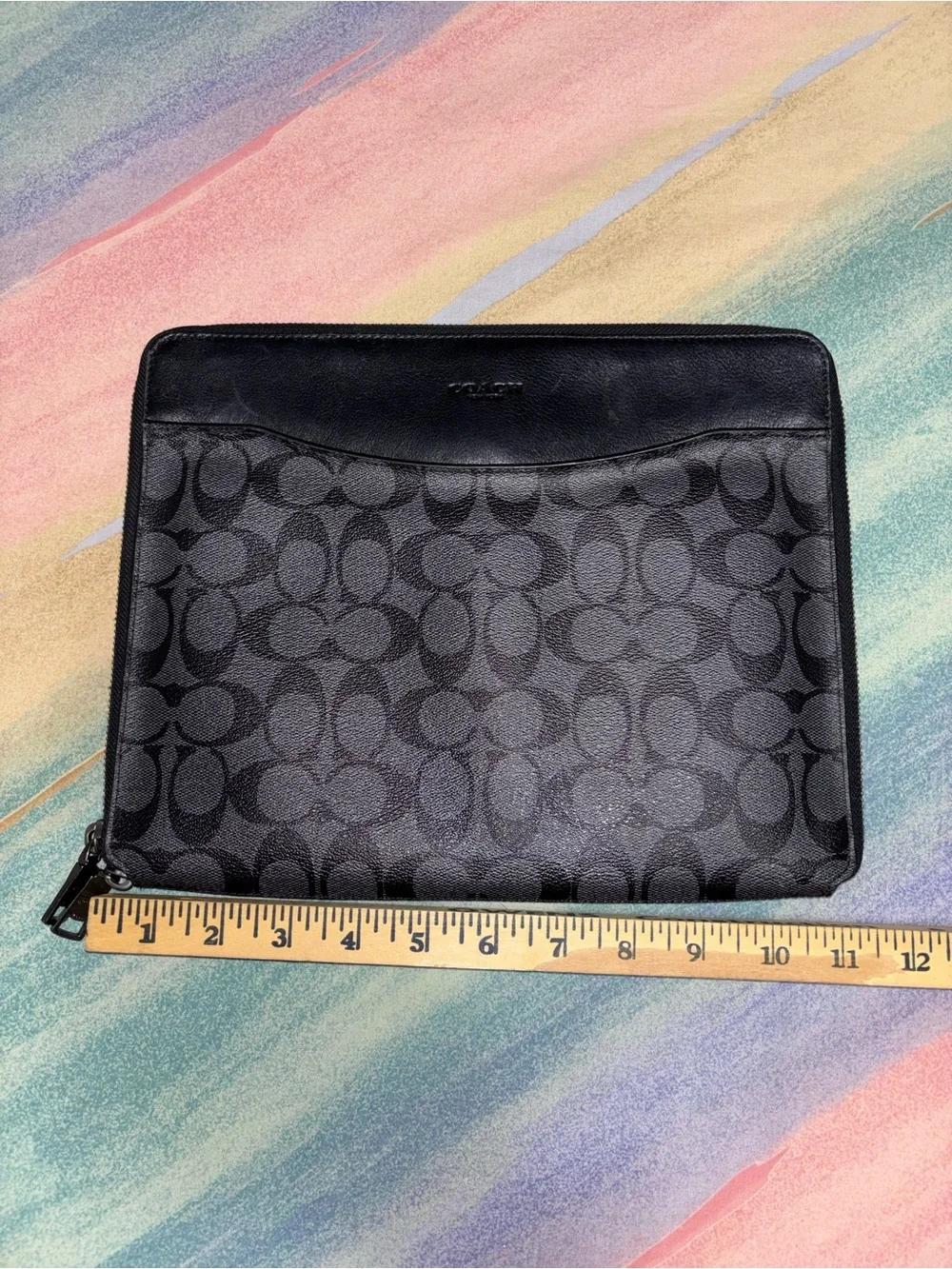 Coach Tech Case Signature Canvas Charcoal Black